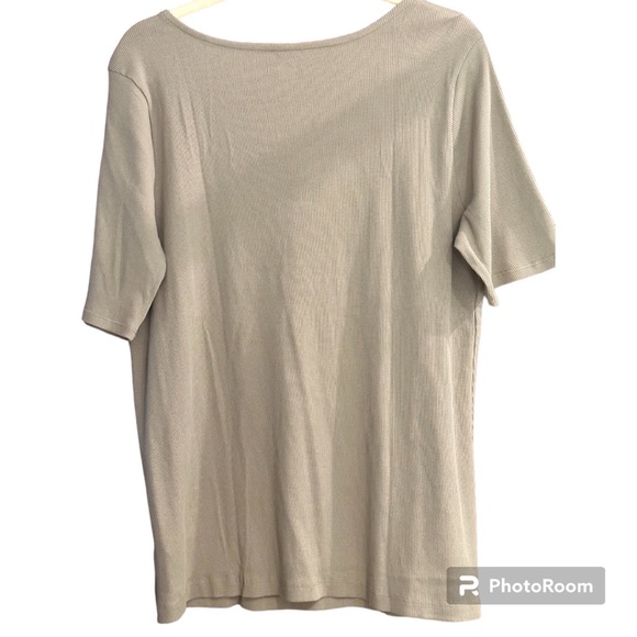 Olive Ribbed Tee Shirt 1X NWT - Picture 4 of 7